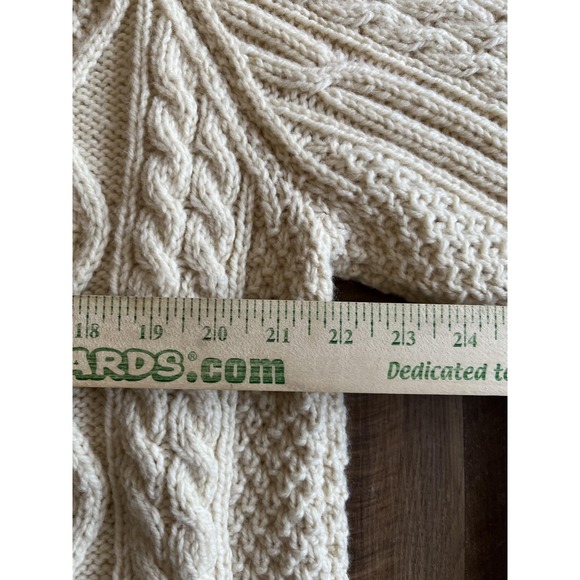 Women’s Cream Cable Knit Cardigan Sweater - Picture 6 of 6